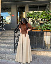 Italian style shirt with premium beige skirt
