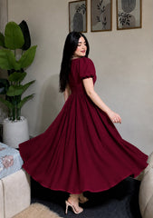 Red flair frock