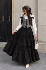 Grey Black textured Corset- 3 Pcs