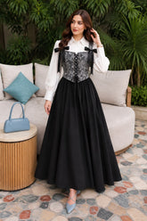 Grey Black textured Corset- 3 Pcs