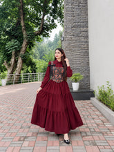 Maroon Layer frock with Corser- 2 Pcs