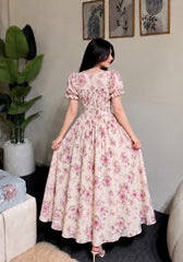 Peach Pink floral Frock