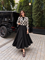 Monochrome Monarch Blazer with Skirt- 2 Pcs (Skirt or Trouser Optional)