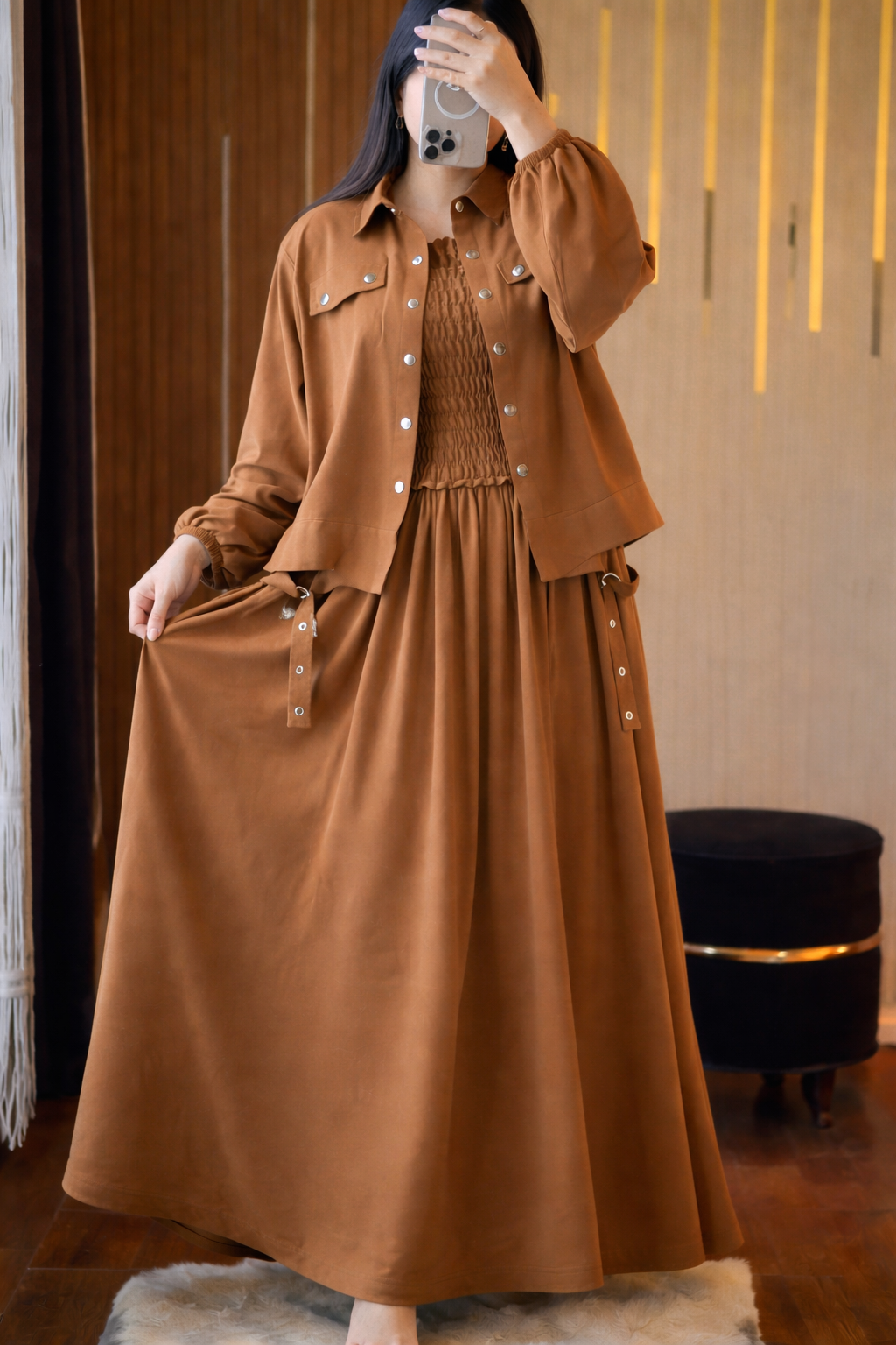Smoke Style frock with Jacket