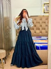 Polka Dot Top with 3 Layer Skirt