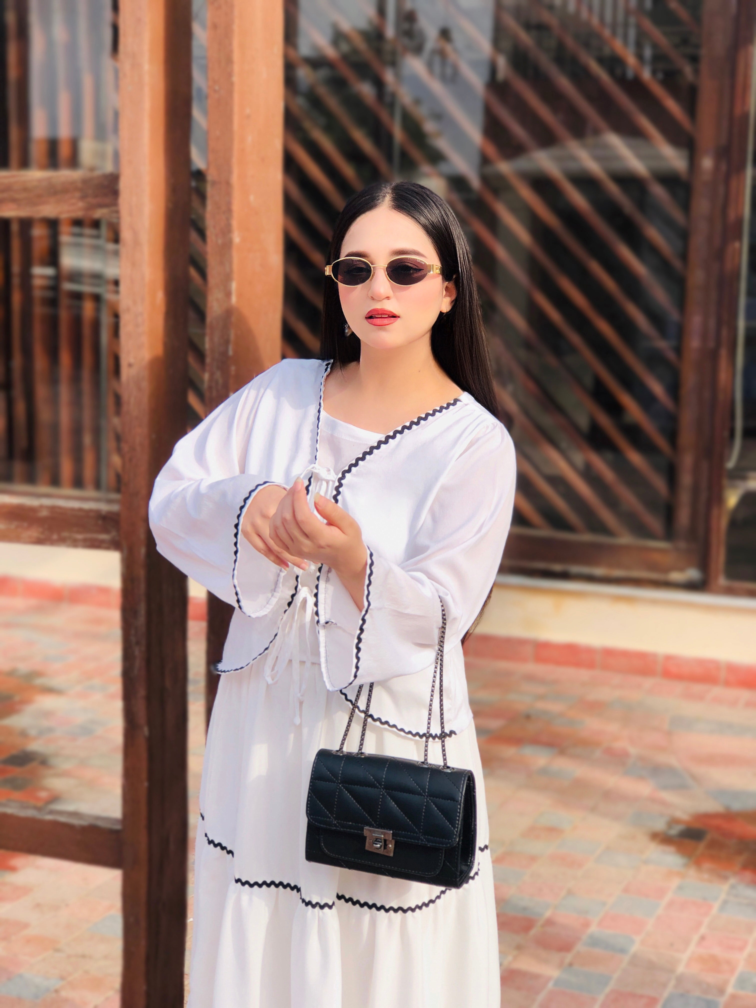 Black & White Combo Top & Skirt