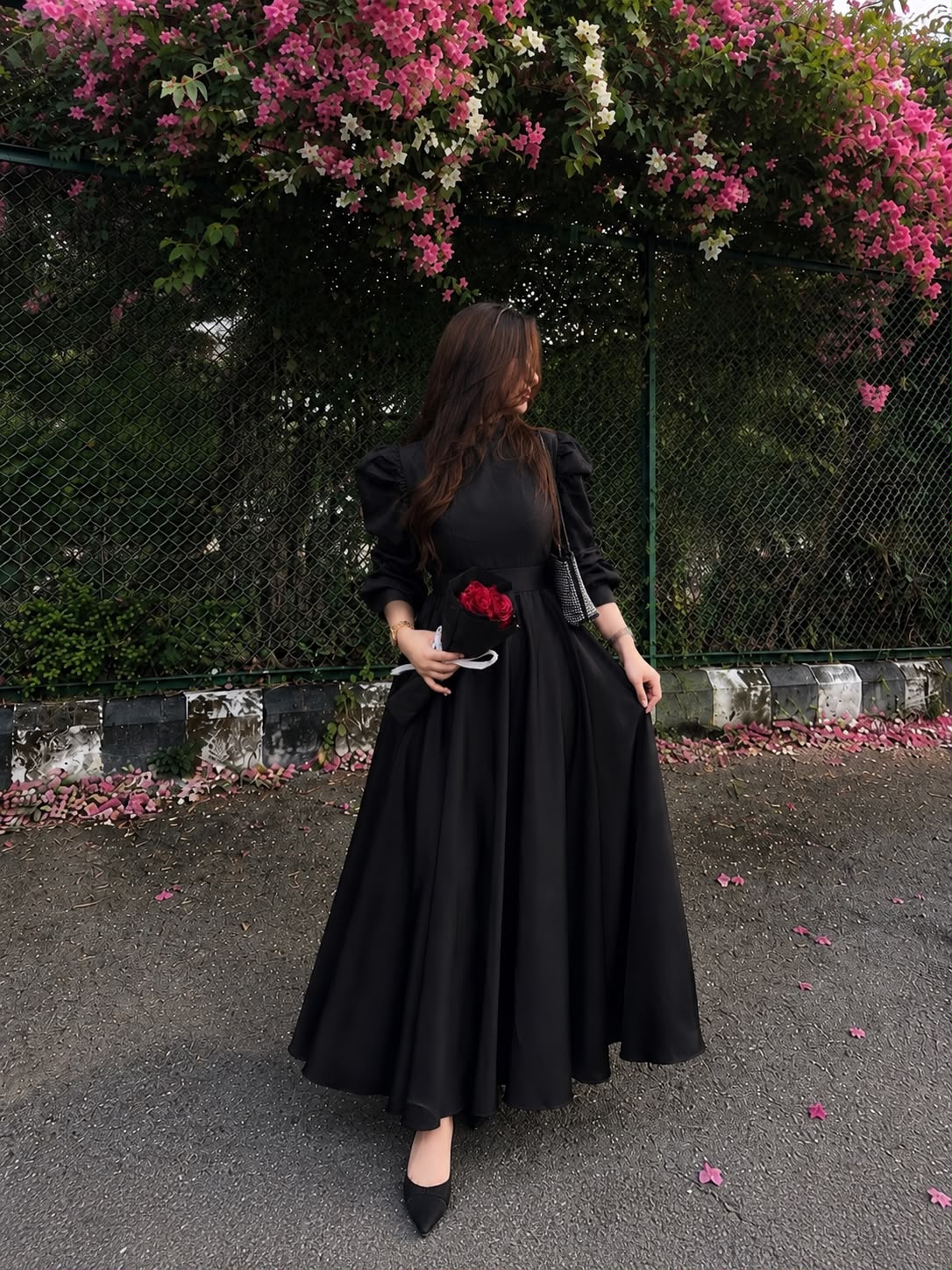 Black Elegant side doori style frock