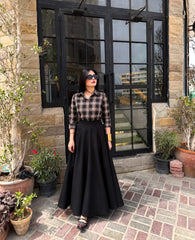 Premium Check shirt with Flair Skirt