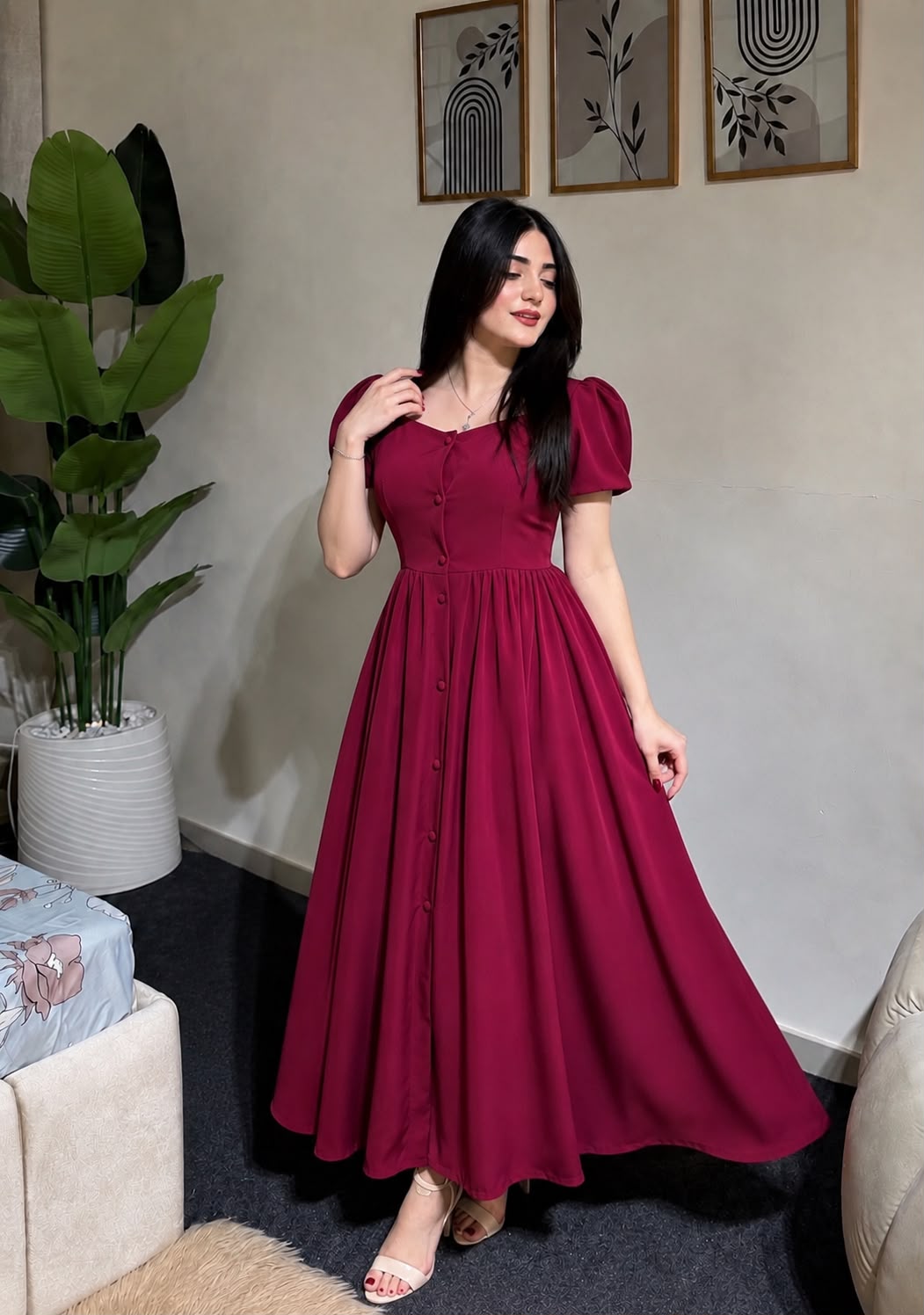 Red flair frock