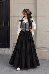 Grey Black textured Corset- 3 Pcs