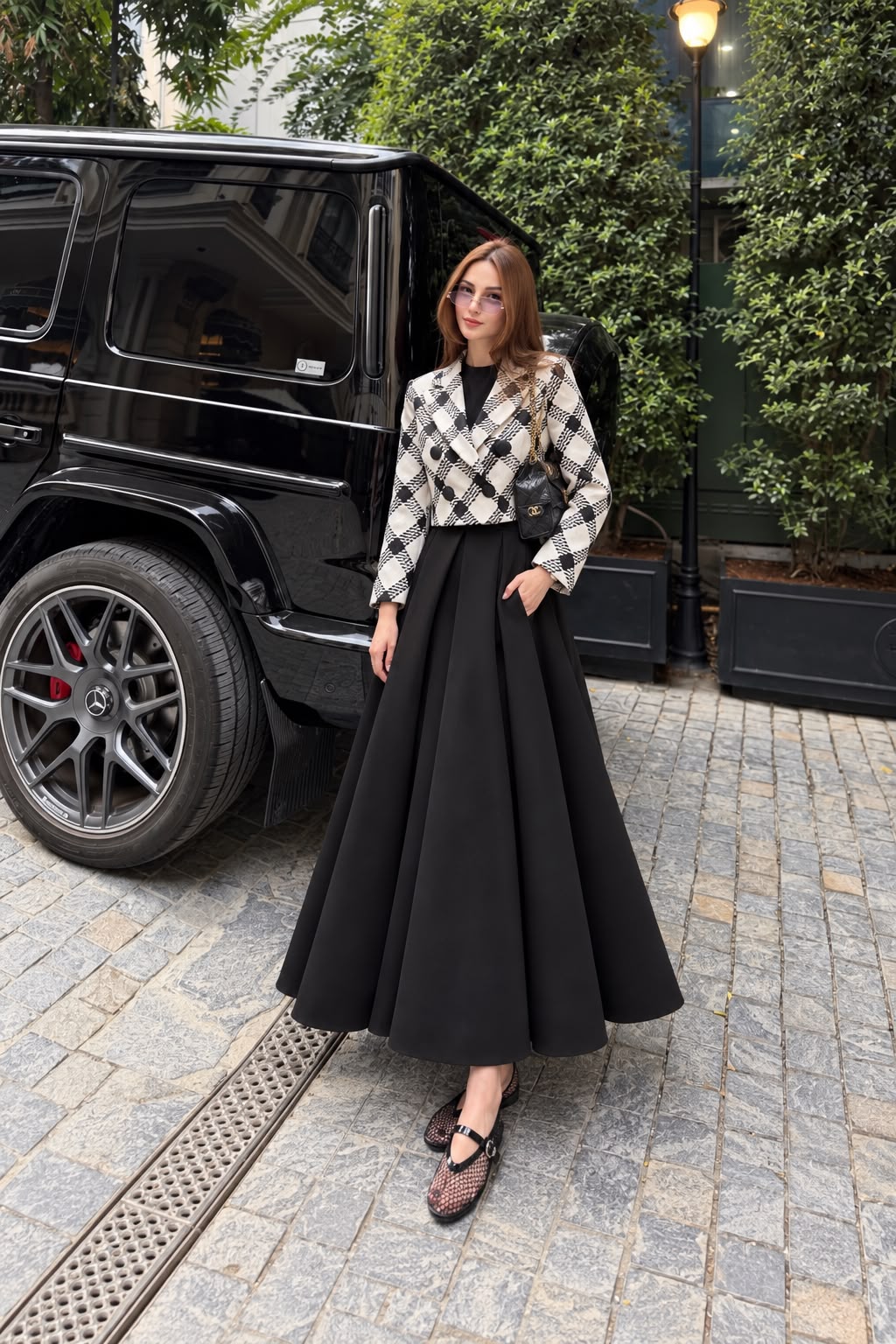 Monochrome Monarch Blazer with Skirt- 2 Pcs (Skirt or Trouser Optional)