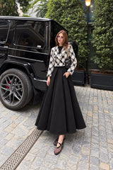 Monochrome Monarch Blazer with Skirt- 2 Pcs (Skirt or Trouser Optional)