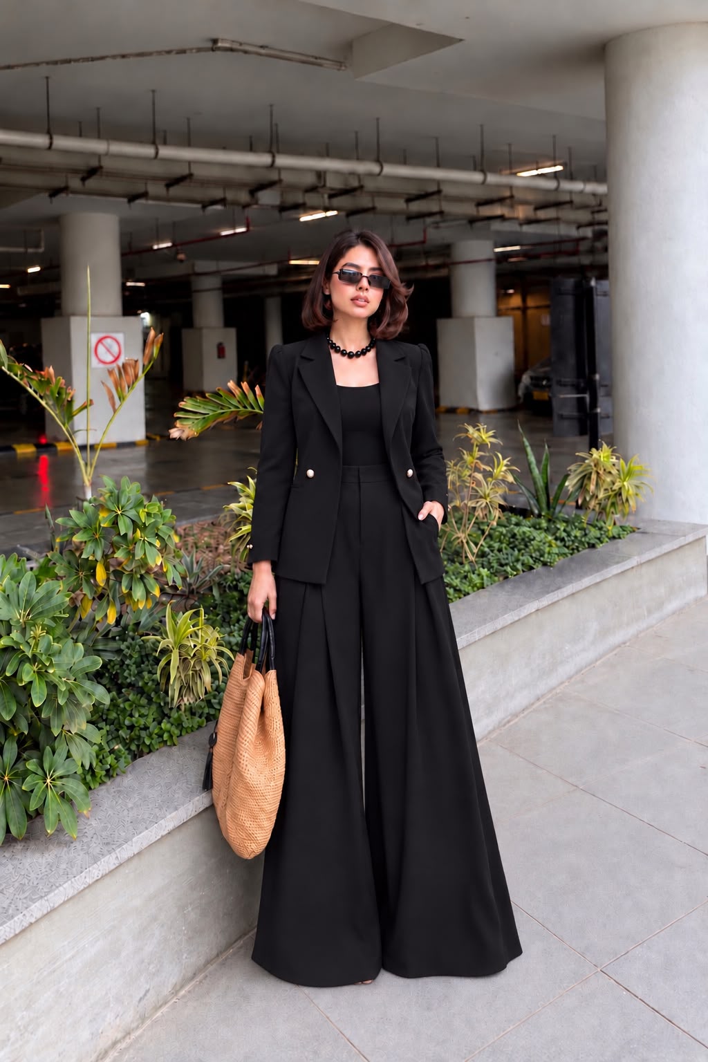Black & Spectrum Blazer with Trouser- 2 Pcs
