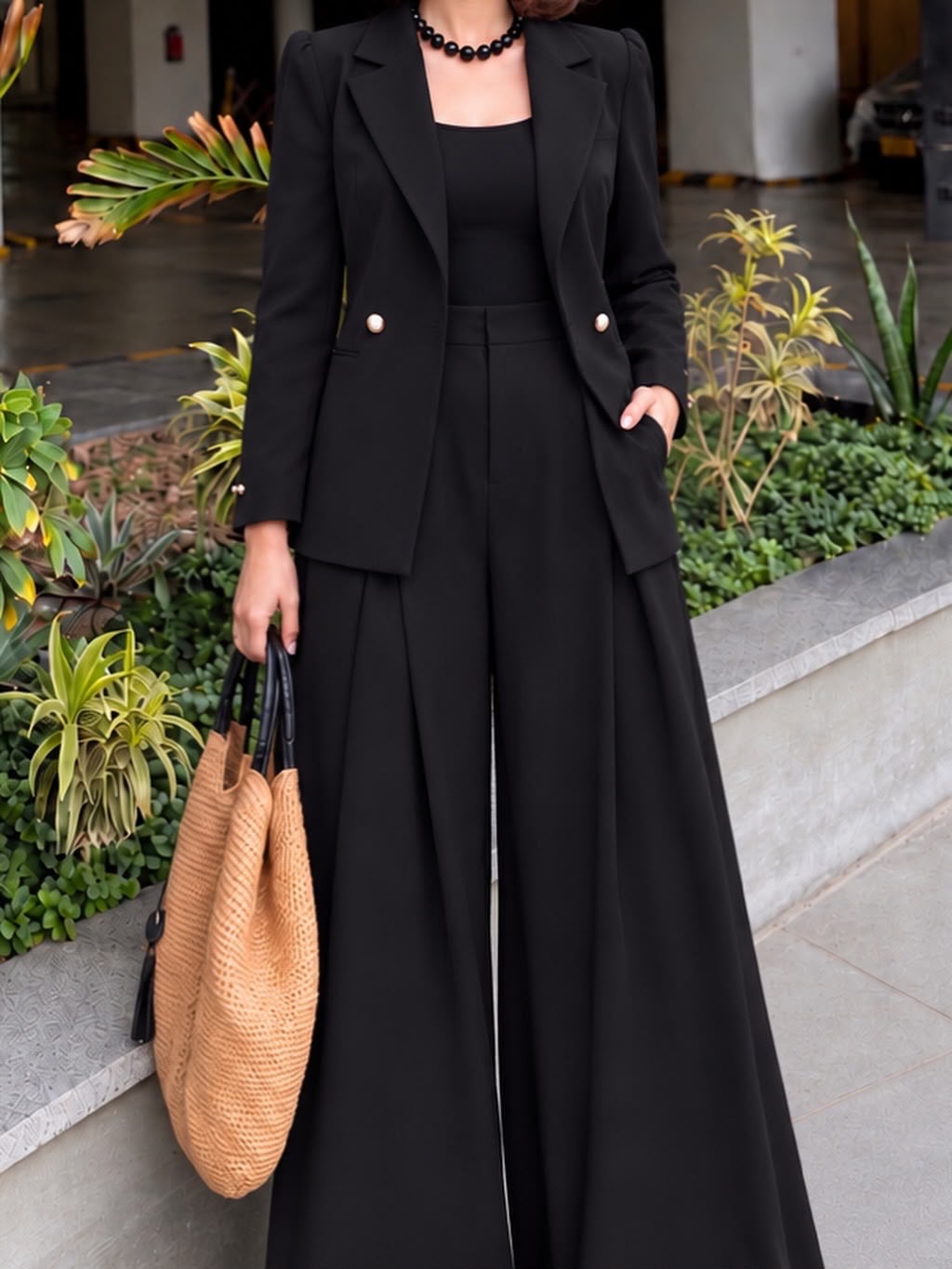 Black & Spectrum Blazer with Trouser- 2 Pcs