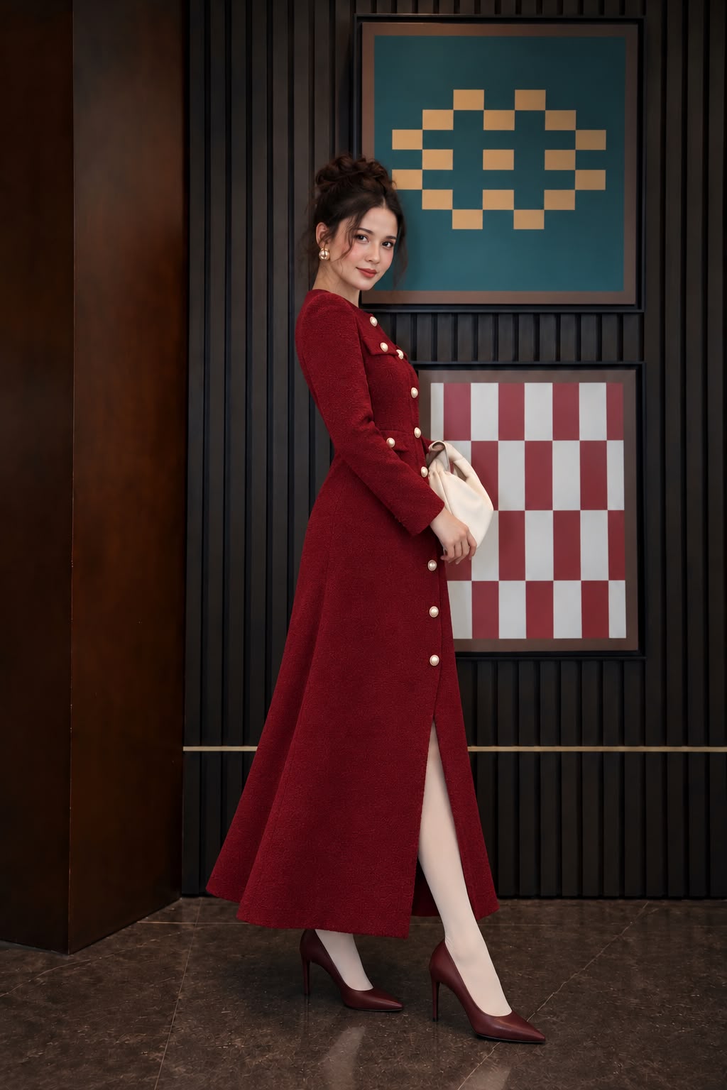 Scarlet Tweed Maxi Dress (On Pre-bookings only)
