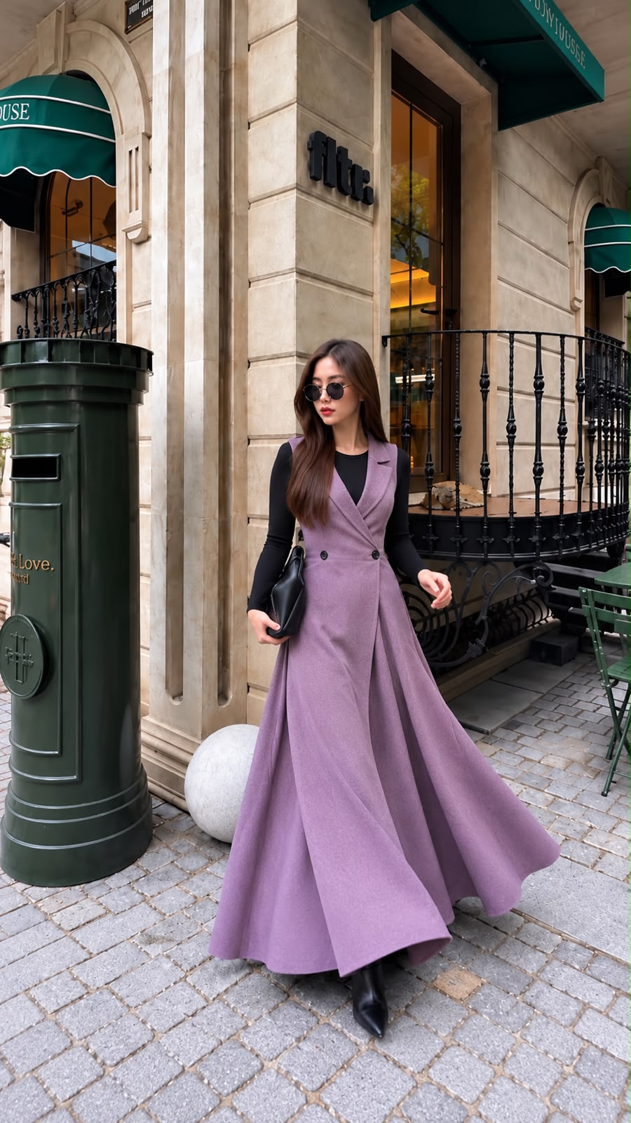 Meesho lilac Elegant Frock & Shirt- 2 PCs