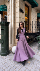 Meesho lilac Elegant Frock & Shirt- 2 PCs