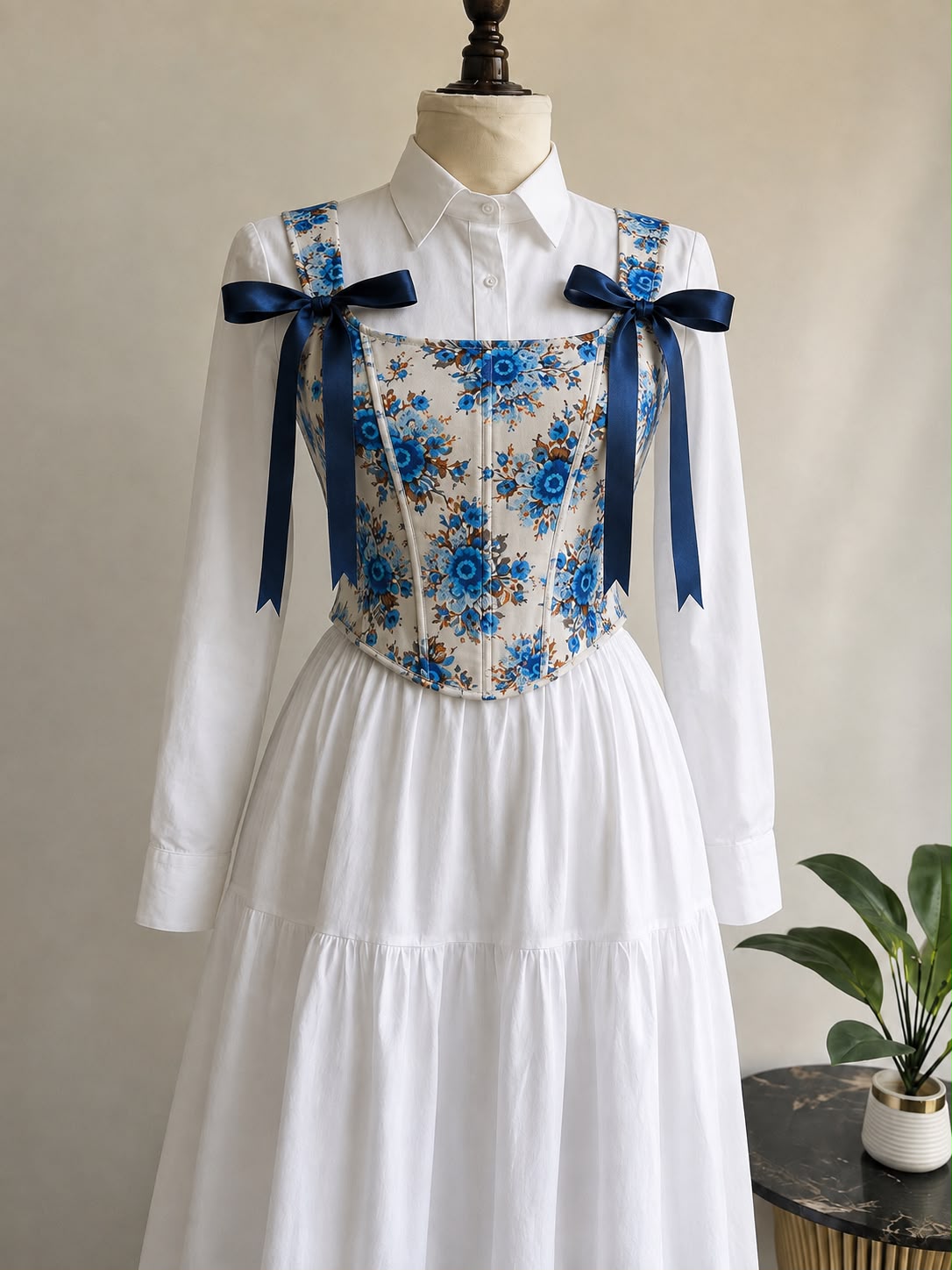 Blue Bloom Corset